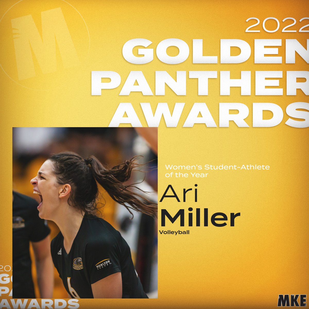 MKE_Academics's tweet photo. Women's Student-Athlete of the Year!✅ @MKE_Volleyball   

#2022GoldenPanthers | #UnitedWeRoar https://t.co/rGe2jYtrCZ