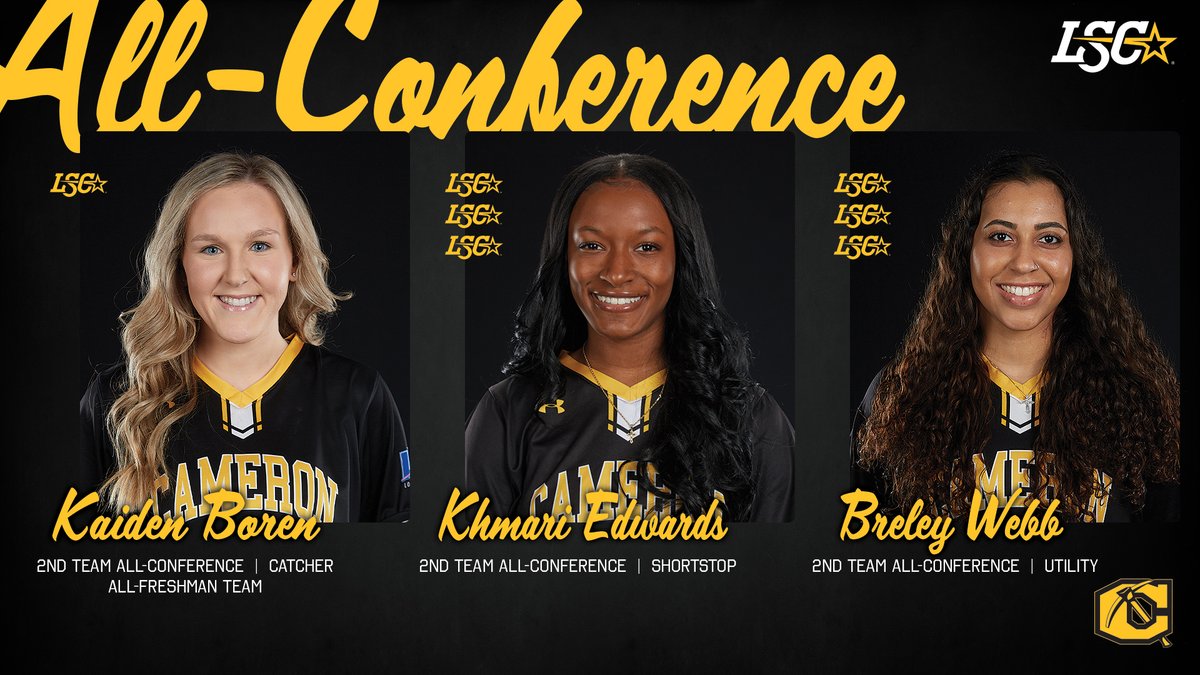 Cameron Athletics (@cuaggieathletic) on Twitter photo SB | Congrats to <a href="/AggiesSB/">Cameron Softball</a>'s Kaiden Boren, Khmari Edwards, and Breley Webb for being named to the All-LSC second team.
Edwards and Webb are now 3-time All-Conference selections.
🔗 - bit.ly/3vK6yJc
#CUsoftball #LSCsb #BackTheAxe⛏️ SB | Congrats to <a href="/AggiesSB/">Cameron Softball</a>'s Kaiden Boren, Khmari Edwards, and Breley Webb for being named to the All-LSC second team.
Edwards and Webb are now 3-time All-Conference selections.
🔗 - bit.ly/3vK6yJc
#CUsoftball #LSCsb #BackTheAxe⛏️