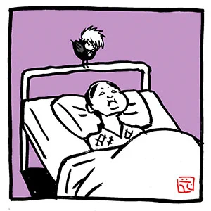 BJ先生が好き。〜あの子の母と。

#小鳥ヒーローズ  
#手塚先生キャラ小鳥化計画
#ブラックジャック #手塚治虫
#ピヨックジャック #かわE
#ファンアート #fanart 