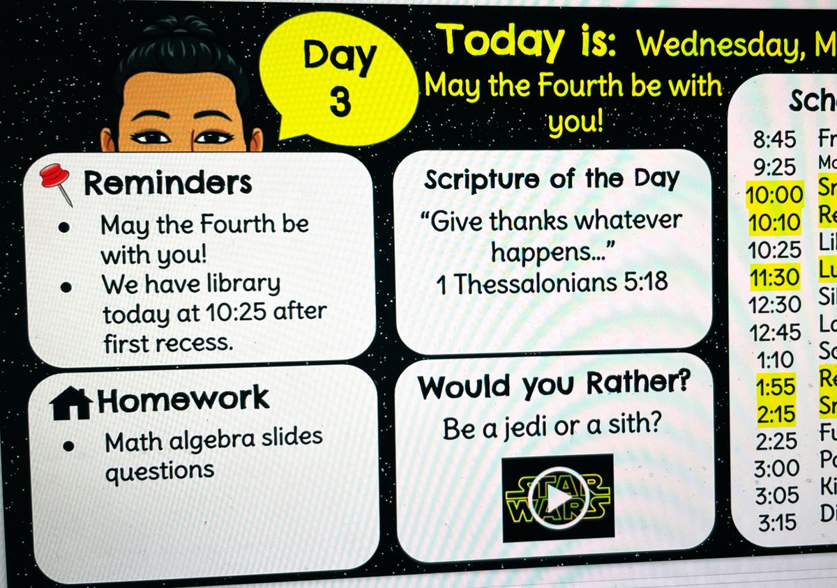 MsMaltez's tweet photo. May the Fourth be with you all! #MayThe4th @StMatthews_DC @DurhamCatholic https://t.co/Tuk0GhjT5B