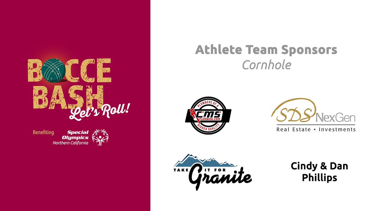 Tomorrow is our Bocce Bash fundraiser in Los Gatos! Thank you to all of our amazing Athlete Team Sponsors for cornhole. Tickets are still available at BocceBashSO.com.