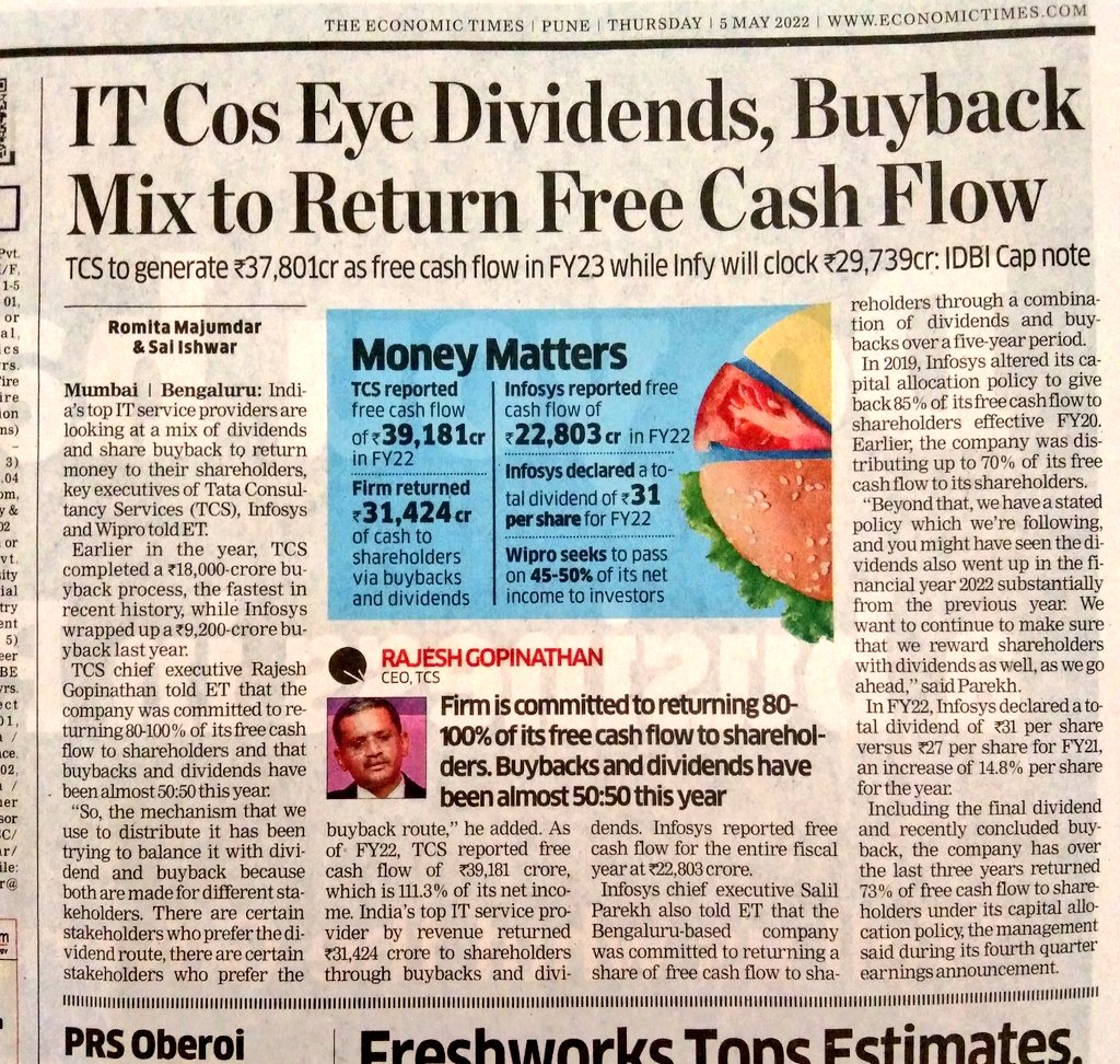 OneMillionIT's tweet photo. All #ITcos like #TCS #Infosys #Wipro are committed to return cash flow to shareholders via dividends , buyback etc however same firms are not allowing employees to cash in their #EarnedLeaves or other employee related benifiets. #CashInEL 
Employees have earned this profit for u. https://t.co/7MmjS0fKVg