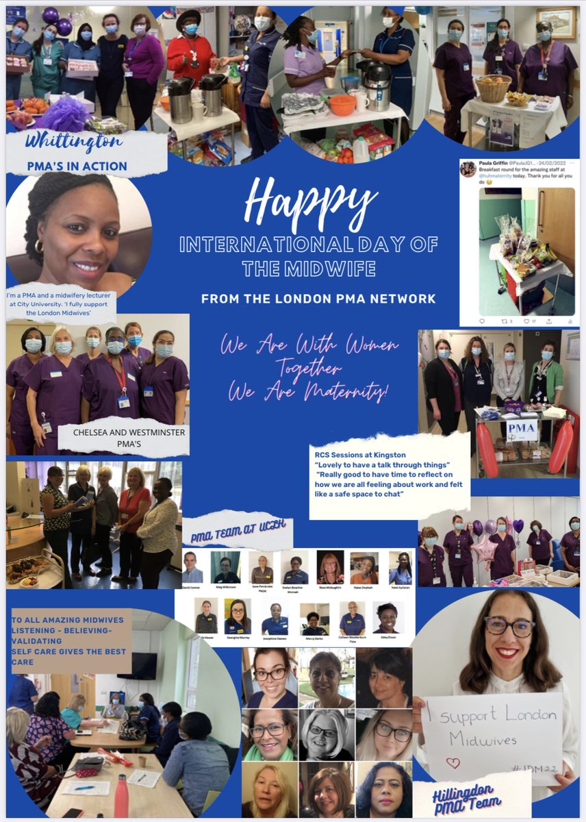 Happy International Day of The Midwife! #IDM2022 I am proud to be part of the incredible team of Professional Midwifery Advocates in London! I have put together this poster to highlight the support network London PMA’s provide Midwives! We are with women, We are Maternity!