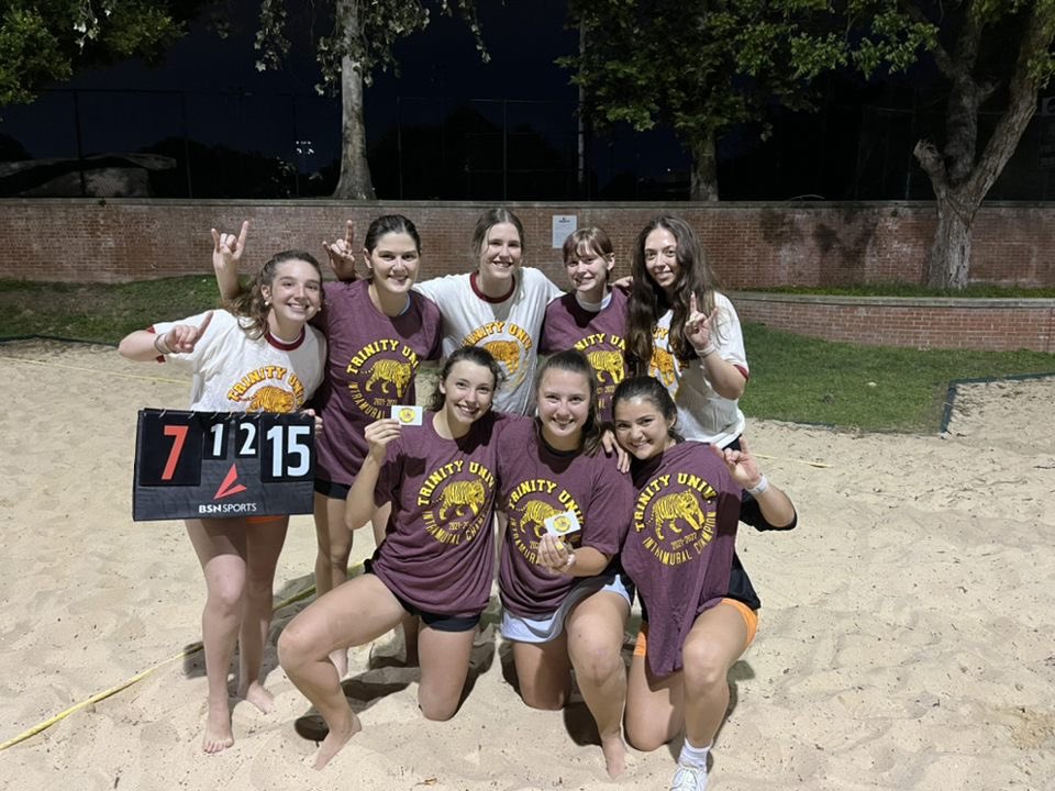 TU_Recreation's tweet photo. Congrats to Spolleyball on winning the Women’s Sand Volleyball Championship #TrinityIMs #Play4Bays https://t.co/6XiOt9ts1k