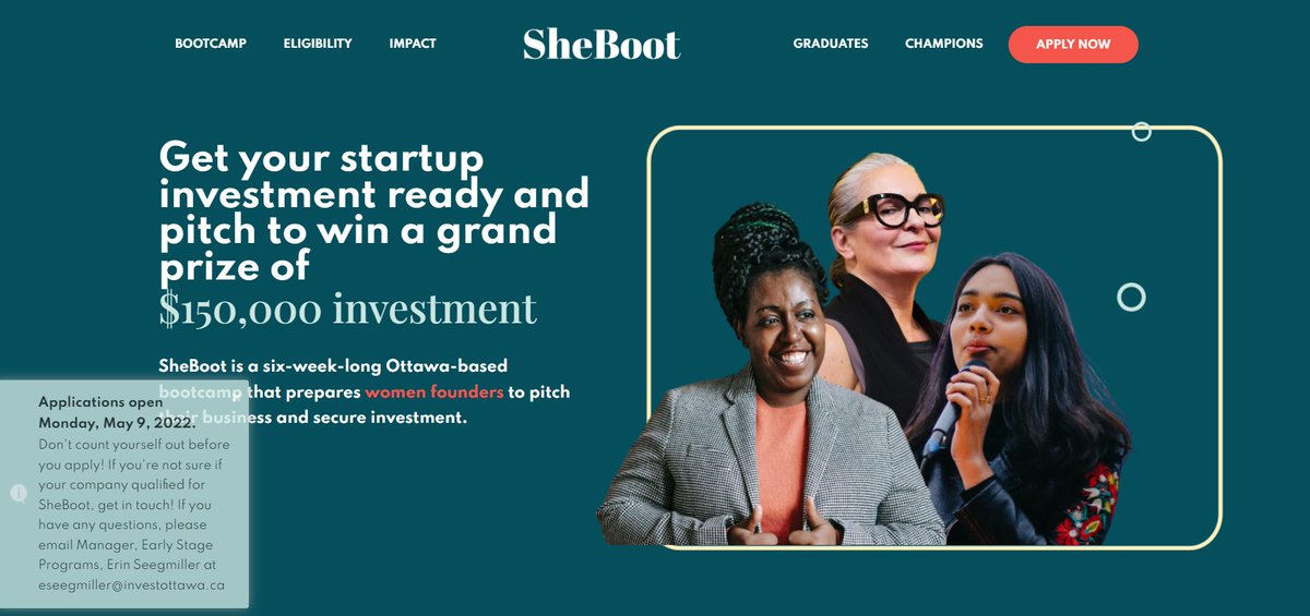 sshorey's tweet image. (1) Get Ready for the Evolution of #SheBoot: Join Us for the Countdown to May 9! Calling All Women Founders: Get Your Startup Investment-Ready and Pitch to Win a $150K Grand Prize at #SheBoot 2022. Don&apos;t Count Yourself Out! Applications open on May 9. Apply by Tues. May 31