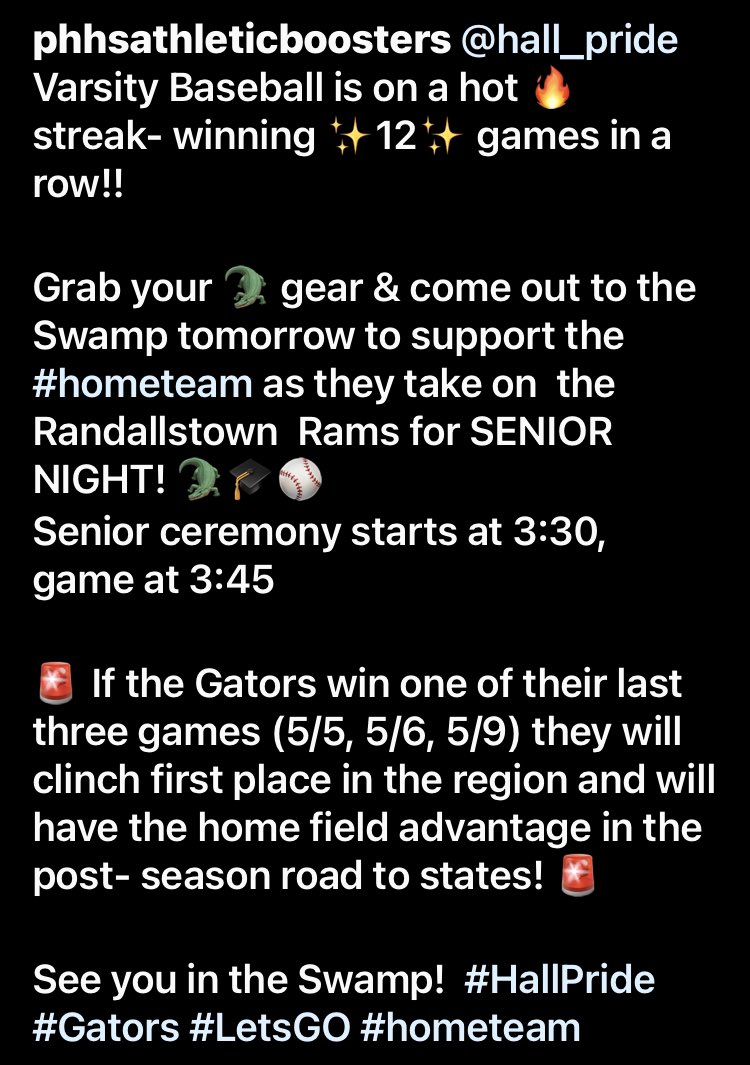 Perry Hall HS Boosters tweet media