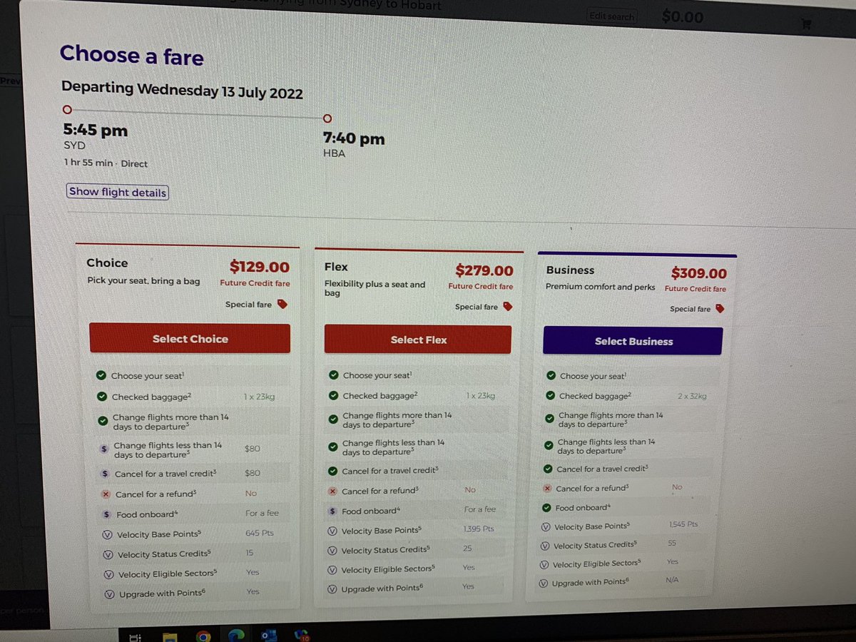 ra_iyer's tweet photo. @VirginAustralia can someone explain the $30 higher fare for the same flight on the same day when using travel credit, both searches as of 12.20 pm@this arvo.@acccgovau here is an example of price gouging for you. It’s not just @Qantas https://t.co/4DCdnzxgfA