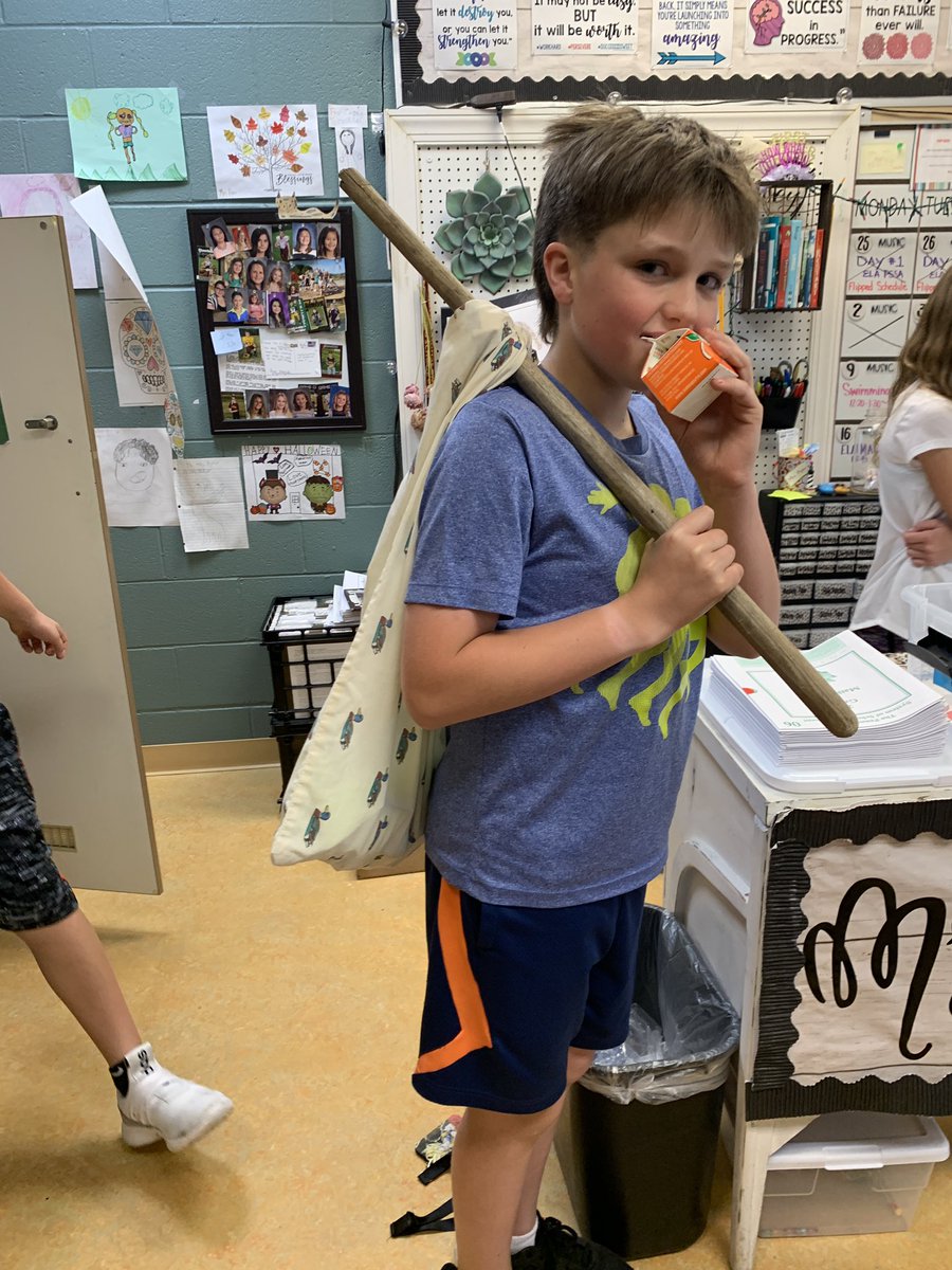 Day #1 of our ABC countdown (26 days of school left). Today was the letter A: Anything but a backpack!! These kids got creative!