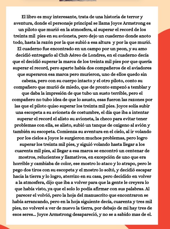 ESPARZAREYOSCA1's tweet photo. Para este segundo parcial escogí hacer una “Infografía Literaria” del libro “Espanto en las Alturas” del autor Sir Arthur Conan Doyle, este libro me gusto mucho y considero que es muy interesante.
#4AMARH #LasLetrasUnen #PRONAFOLECB188 @victorflint https://t.co/IdjU8kYPtN