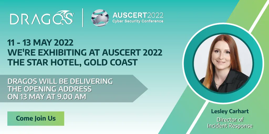 DragosInc's tweet image. Dragos is pleased to be a sponsor of the AusCERT2022 Conference, to be held on 11–13 May at The Star Hotel, Gold Coast. Stop by booth S44 to see a demo of the Dragos Platform and get a free copy of our 2021 #ICS #OT Year In Review report. Learn more: buff.ly/2WqRoad