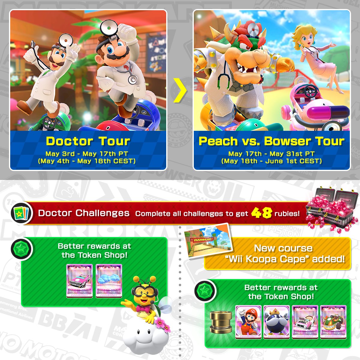 Mario Kart Tour on X: A Two-Tour Event Is Starting! It's Doctor Fest!  Check the image for details! #MarioKartTour  / X