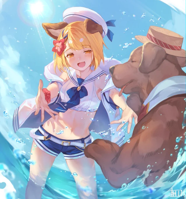 水着ヴァジラ🐕 #グラブル 
skebありがとうございます! 