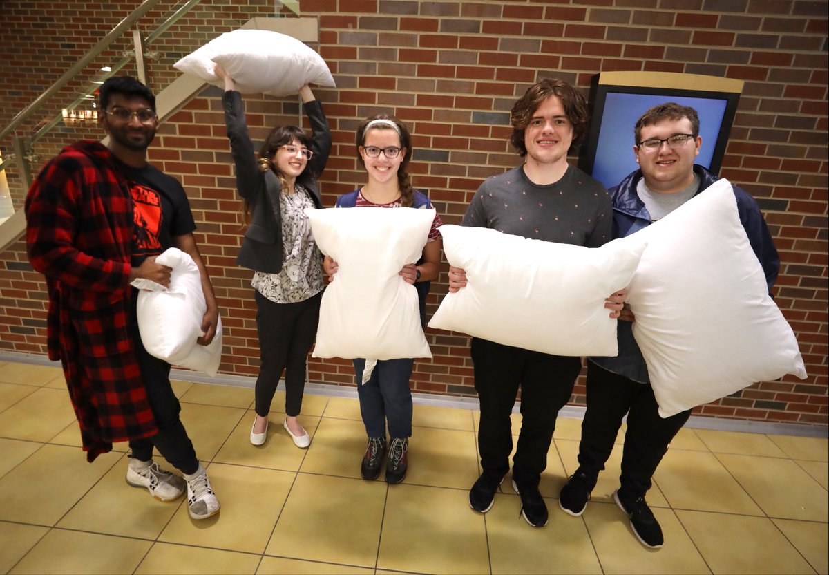 wheatweet's tweet photo. Here's more peeks at the Student Ambassador Society pillow fight fun for De-Stress Fest. Good luck to all of our students on their finals next week! https://t.co/FvDChoaqGm