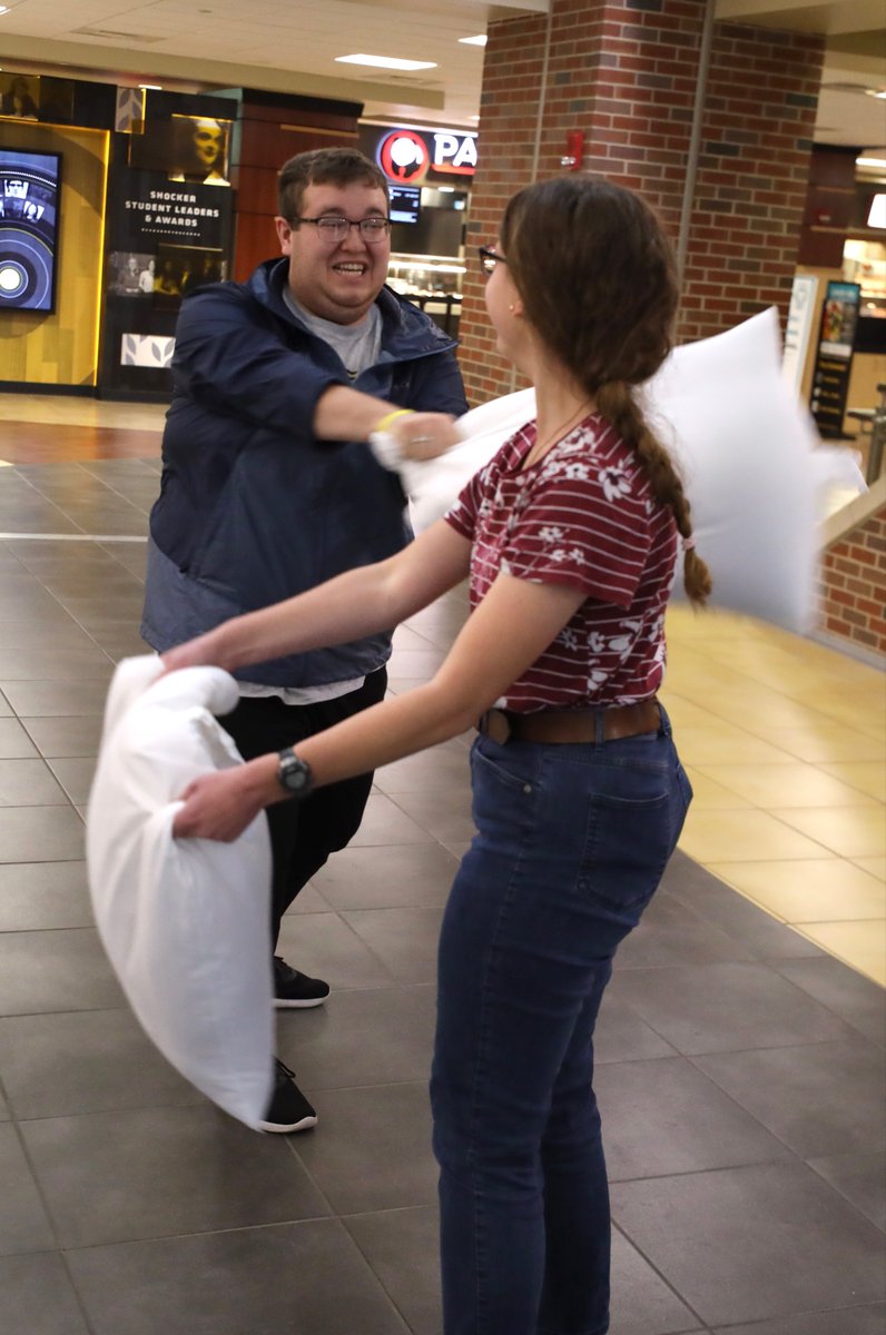 wheatweet's tweet photo. Here's more peeks at the Student Ambassador Society pillow fight fun for De-Stress Fest. Good luck to all of our students on their finals next week! https://t.co/FvDChoaqGm