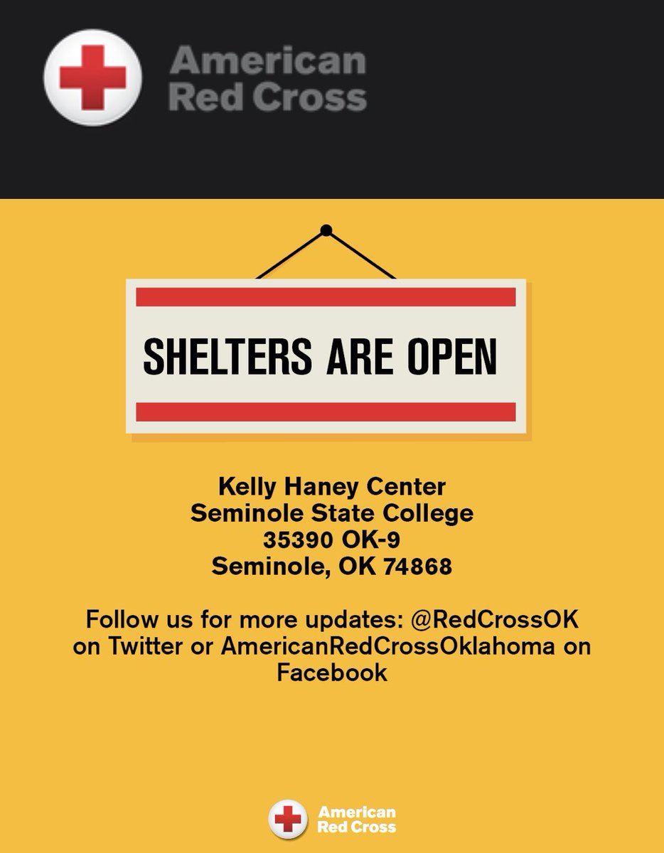 Shelter open for those impacted by the tornado in Seminole #okwx <a href="/NEWS9/">News 9</a>