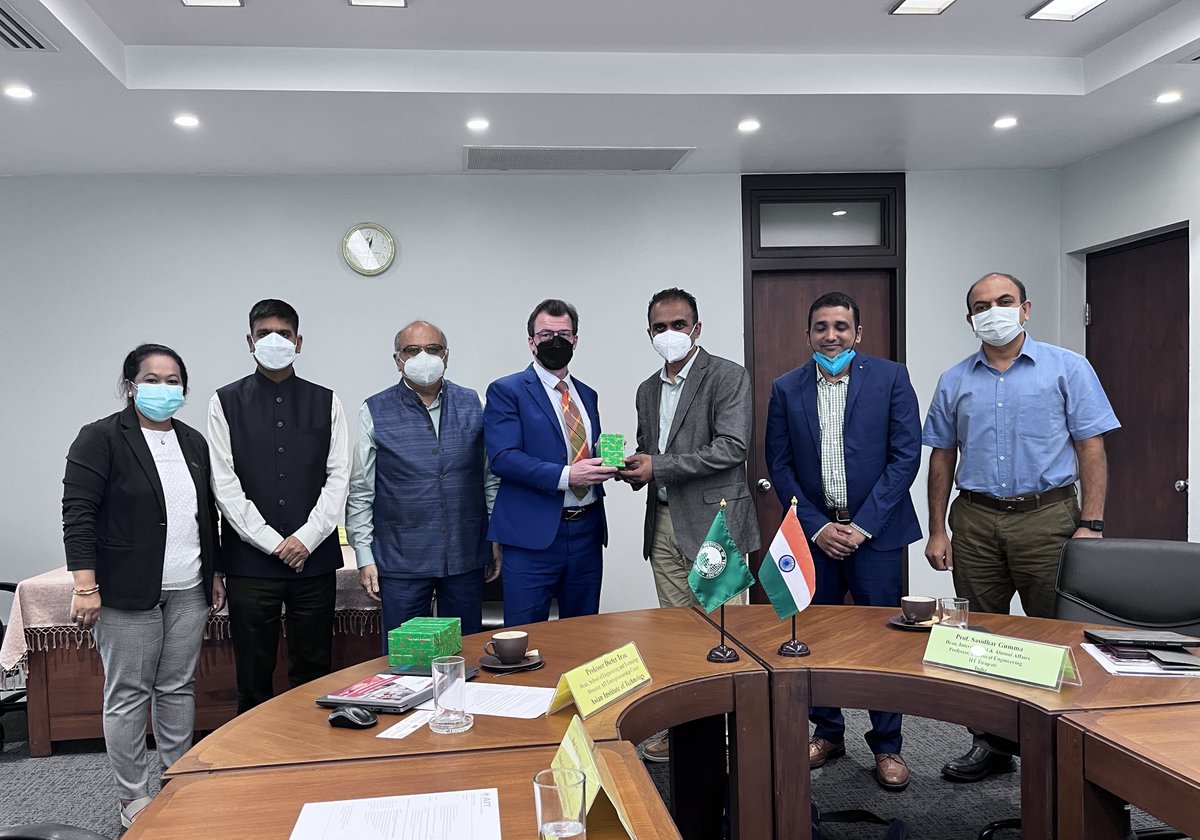 AITAsia's tweet photo. AIT welcomed delegates from @iit_tirupati, India, Prof. Sasidhar Gumma, and Dr. Venkataraman Pandurangan, accompanied by Mr. Vipul Pawar, Education Attache (SEC) of @IndiainThailand to discuss areas of collaboration
#iittp #AitAsia #Indiainthailand https://t.co/a8fgSpCmQ3