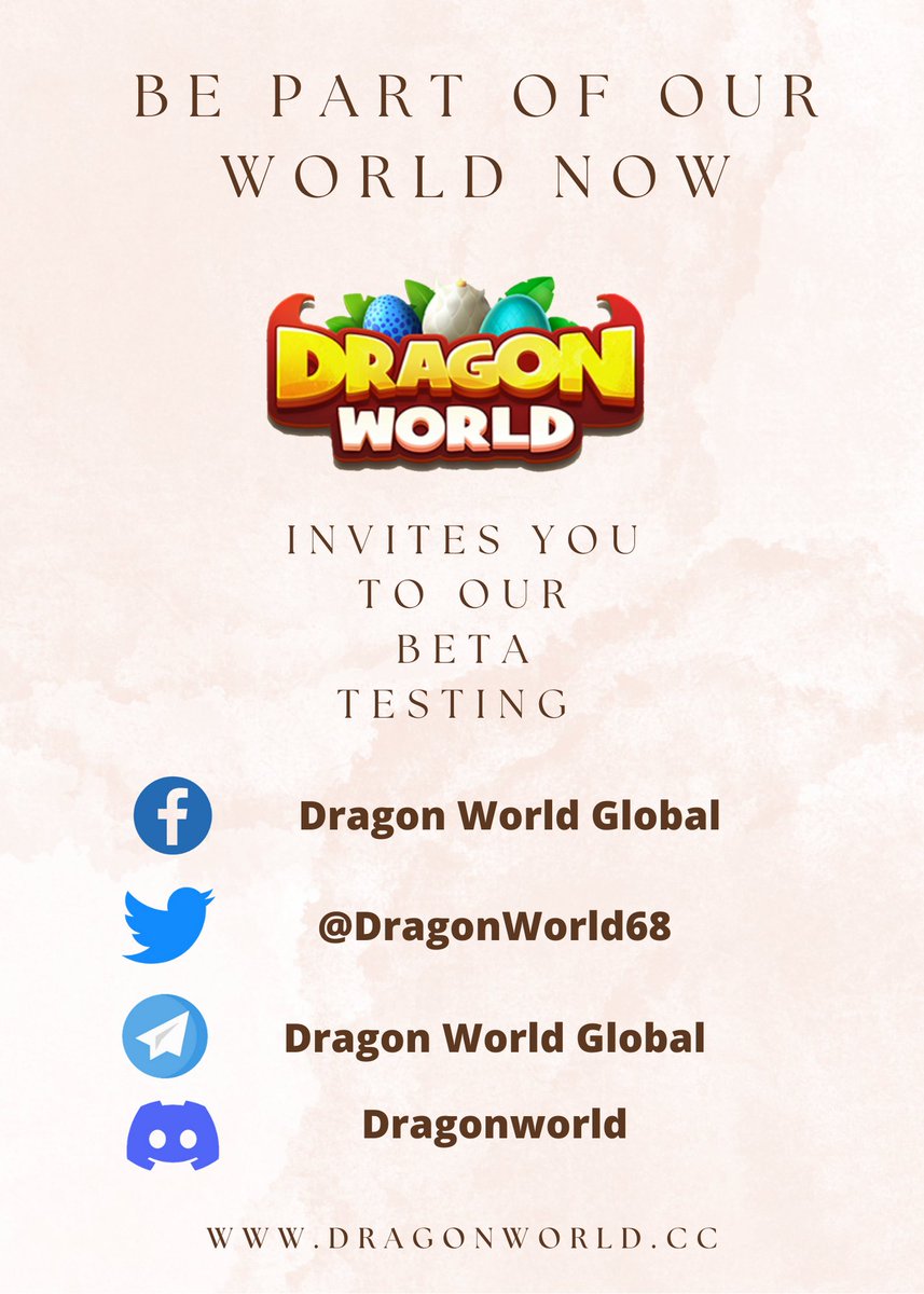 DragonWorld68's tweet photo. Start playing now!

https://t.co/8txniyBBjG

Dragon World is available now on web.

For the mobile version, it will released on the end of May 2022.

Thank you and meet now our little dragons!

#DragonWorld #DragonWorldGlobal #DragonWorldPH 
#BetaTest #NFT #GameFi #p2e https://t.co/wpyN6MYAKQ