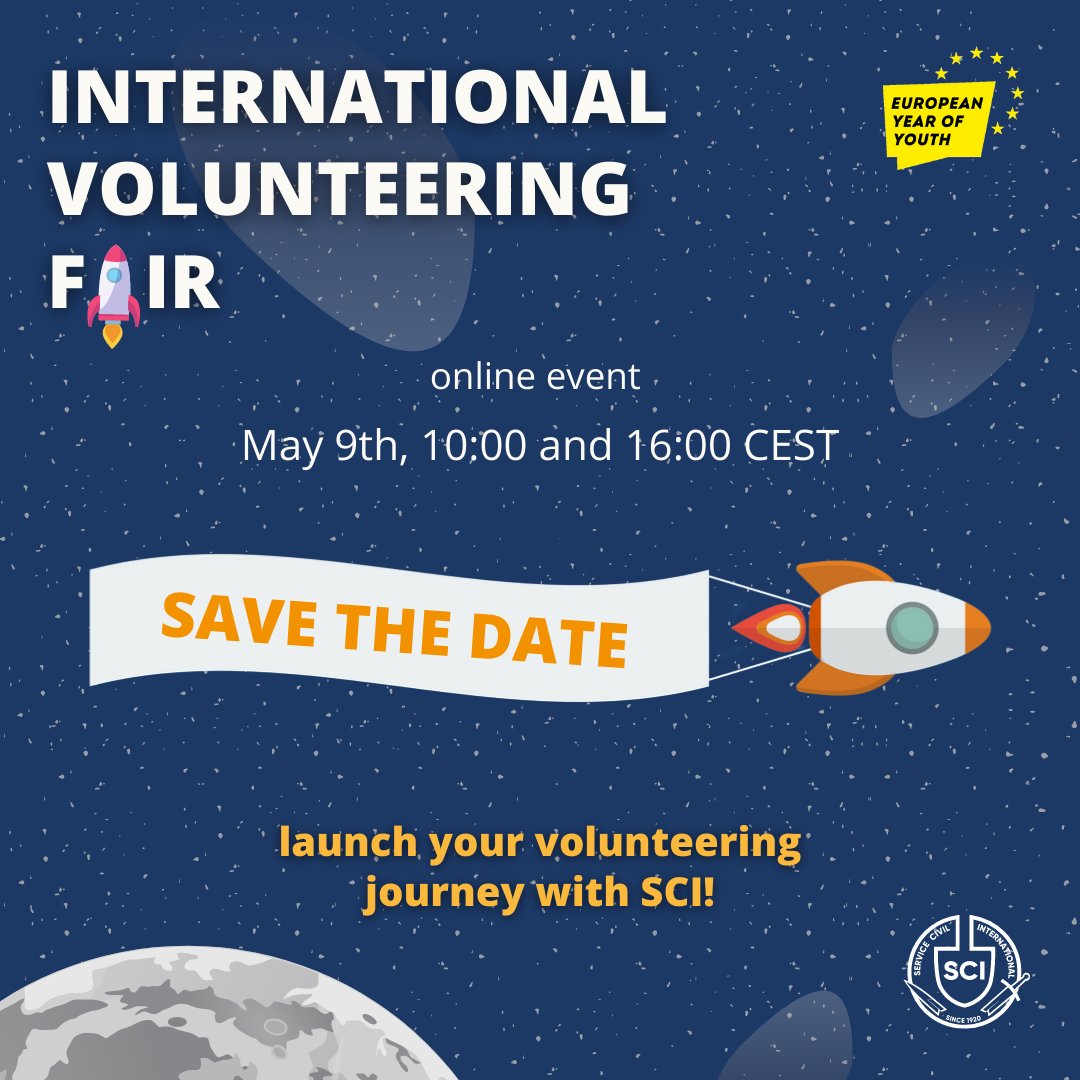 Do you want to learn more about volunteering opportunities and go on a #workcamp with @sciint?
We have a perfect opportunity for you - join an online Volunteering Fair!
💻 Gathertown platform
📅 May 9th, 10:00-11:00 and 16:00-17:00 CEST
Learn more: bit.ly/3LPHfe2