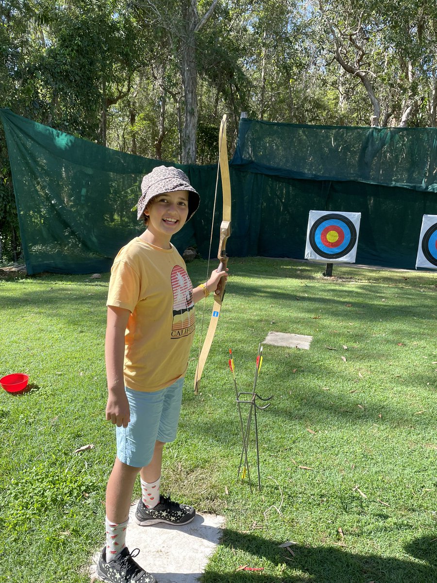 Year62022's tweet photo. Group D trying their hand at archery. https://t.co/QOvwRfcont