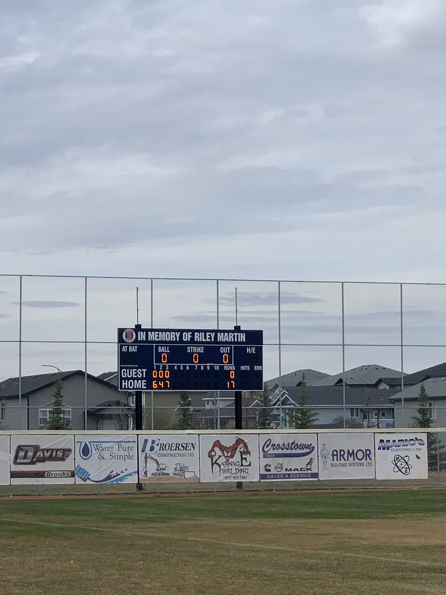 BuffsBaseba11's tweet photo. Buffs remain undefeated(4-0) on the season with a 17-1 victory over the Eagle Butte Talons.  Landen Gustafson picks up the W while Aidan Maxwell hits a 3 run 💣.  Buffs hit the road to play Notre Dame on Friday in Med Hat at Jeffries Field. https://t.co/TIPAYDJCbt