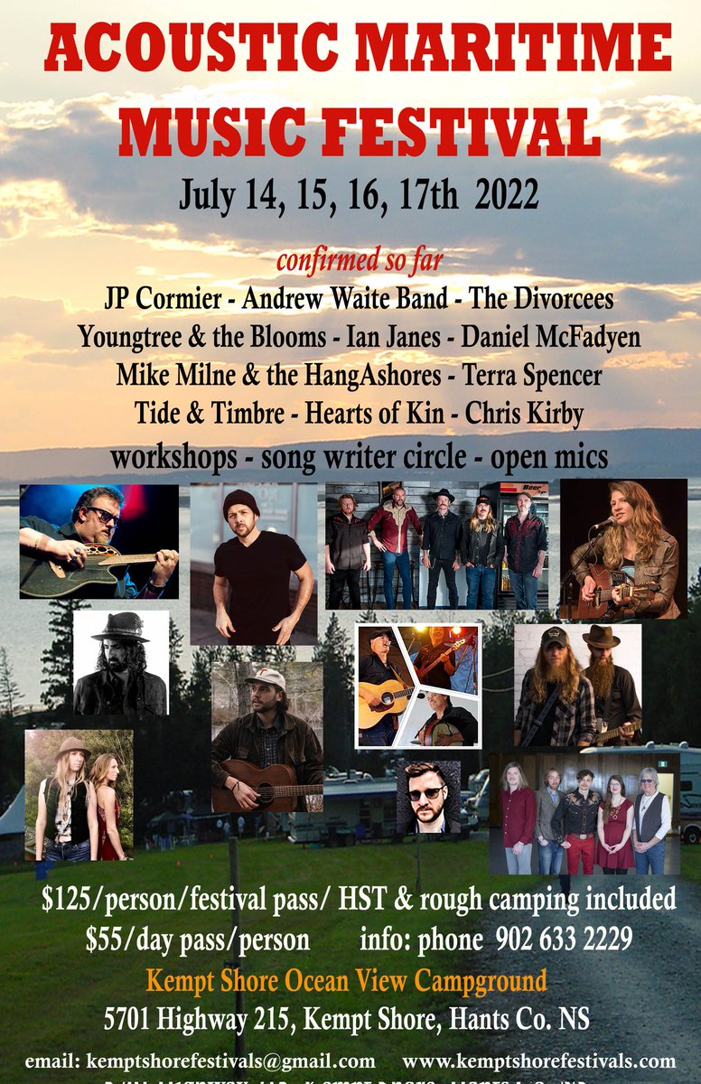 Tickets at gate, on line or several retail locations info kemptshorefestivals.com