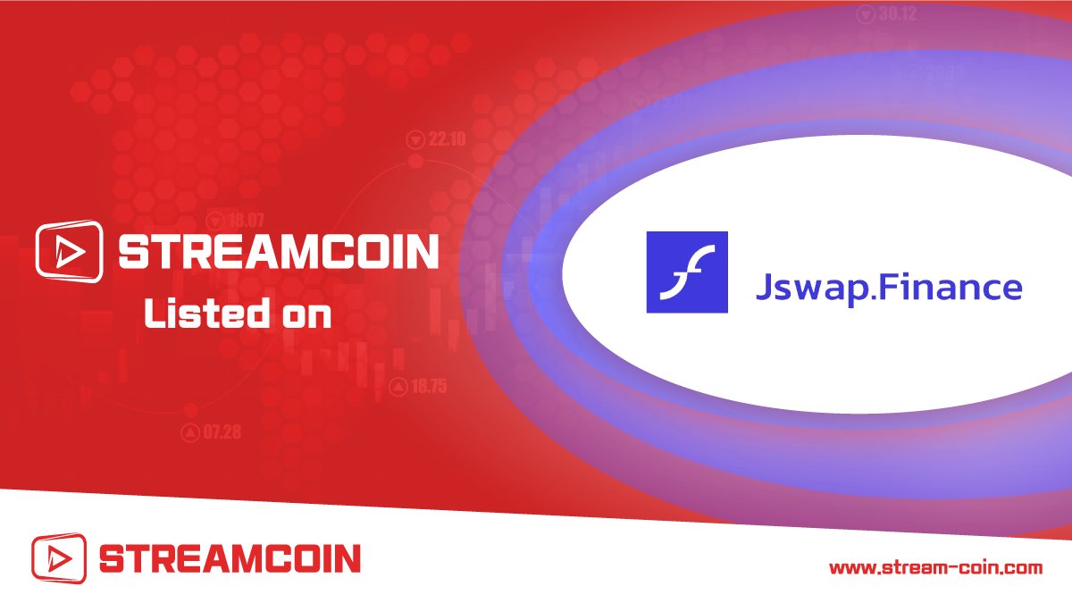 🤩 StreamCoin ($STRM) will be available on Jswap.Finance (app.jswap.finance/#/swap) starting May 6, 2022, 1PM GST.

#STRM #StreamCoin #DEX #JswapFinance @Jswap_Finance