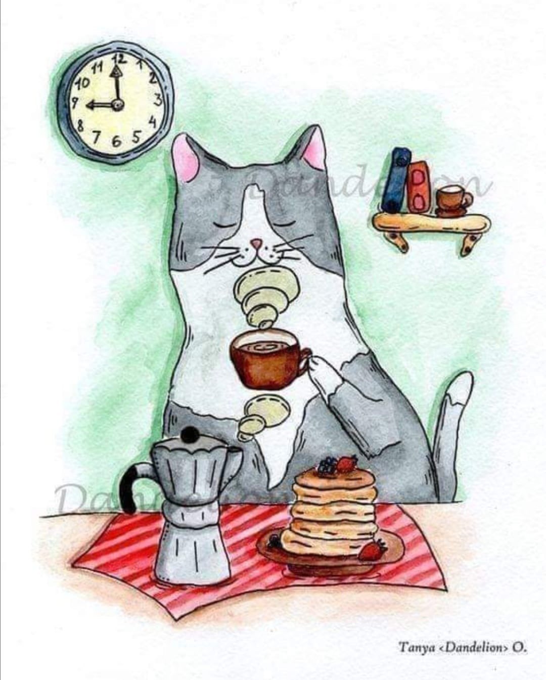 Котик с чаем
