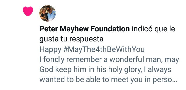 God bless you both
Angelique Mayhew and Katy Mayhew I don't know which one of you runs the account I admired Peter a lot, my dream was always to meet him in person, chewbacca will always be my favorite just because of him
I pray for @TheWookieeRoars and for you Angelique And Katy https://t.co/tf6JHEeORl