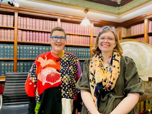 nswparliament's tweet photo. On Monday night we held one of our popular #HouseTalks events at NSW Parliament House. Thank you to @DrCatFisher (pictured below on right, with our Senior Education Officer Megan) who enlightened our audience about how women found their voice on radio from the 20s to the 50s. https://t.co/OI5uZSD8wX