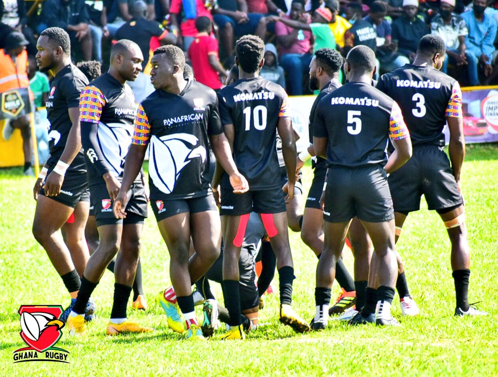 ghana_rugby's tweet photo. The Eagles of Ghana 🇬🇭 lost 19-10 to Namibia 🇳🇦 in the ongoing Africa Rugby 7s competition here in Kampala, Uganda 🇺🇬. 

We now play for pride in the Challenge Cup 🏆, a competition for the teams who couldn't make it to the next stage of the qualifiers. https://t.co/JHfJerCCO0
