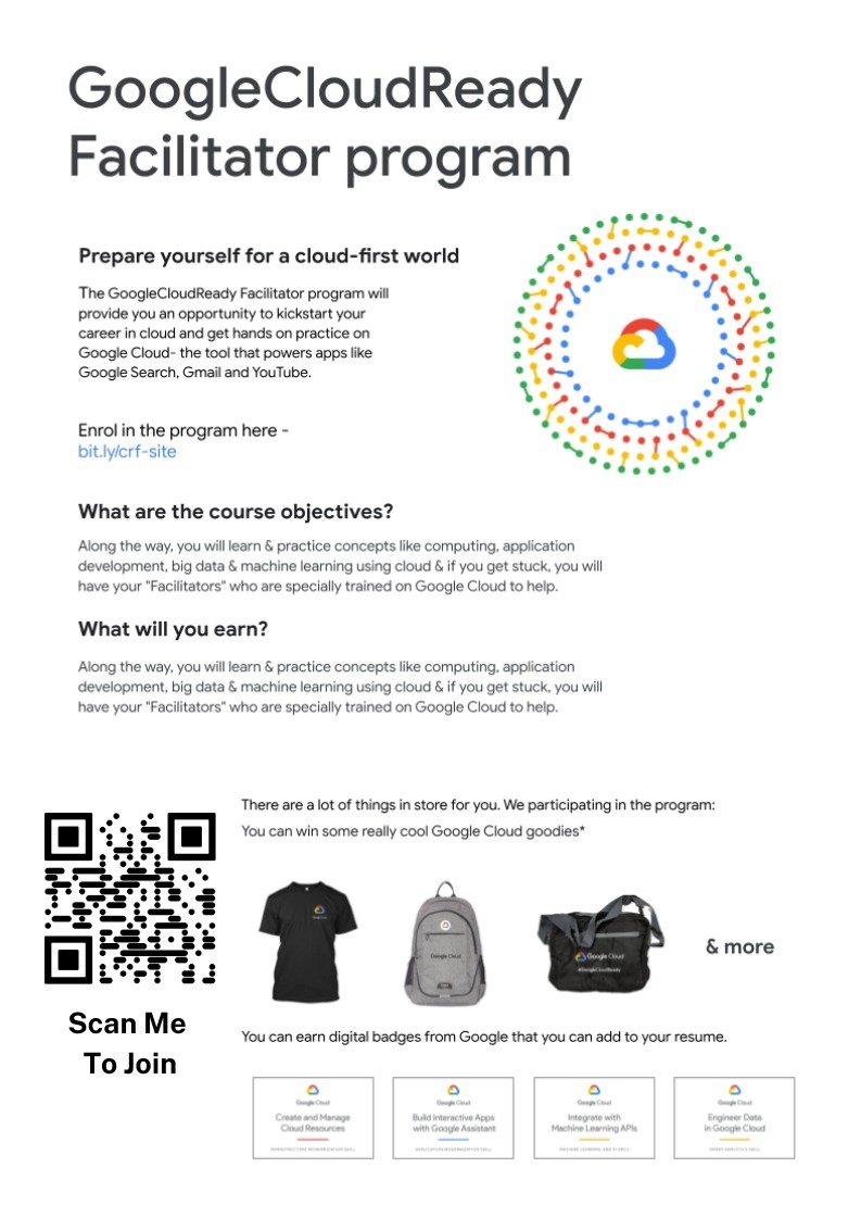 hackclubcucek's tweet photo. Cochin University College of Engineering Kuttanad is hosting the Google CloudReady Facilitator Program along with GoogleCloud India, to help students learn more about Google Cloud and its services.
Join now - https://t.co/Gcj6Y9nl9N

@GoogleCloud_IN @googlecloud #GoogleCloud https://t.co/my6dD50DKc