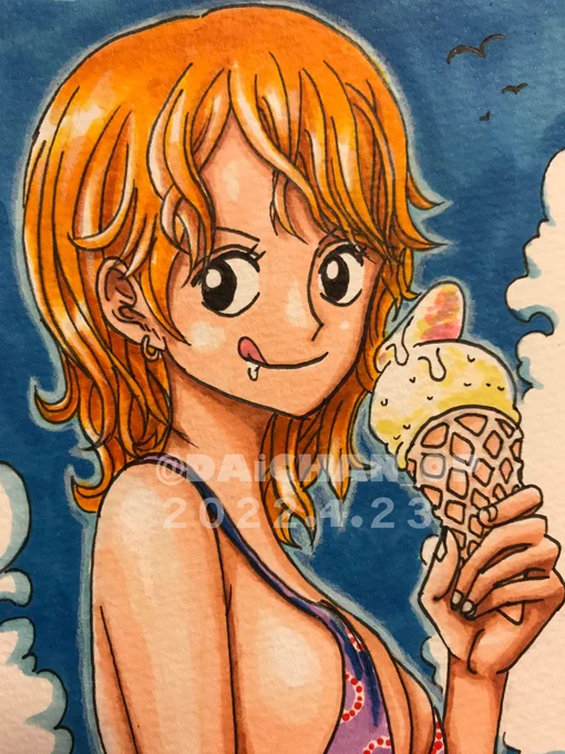 暑いので🍦🍦🍦

#ONEPIECE #ナミ #イラスト 