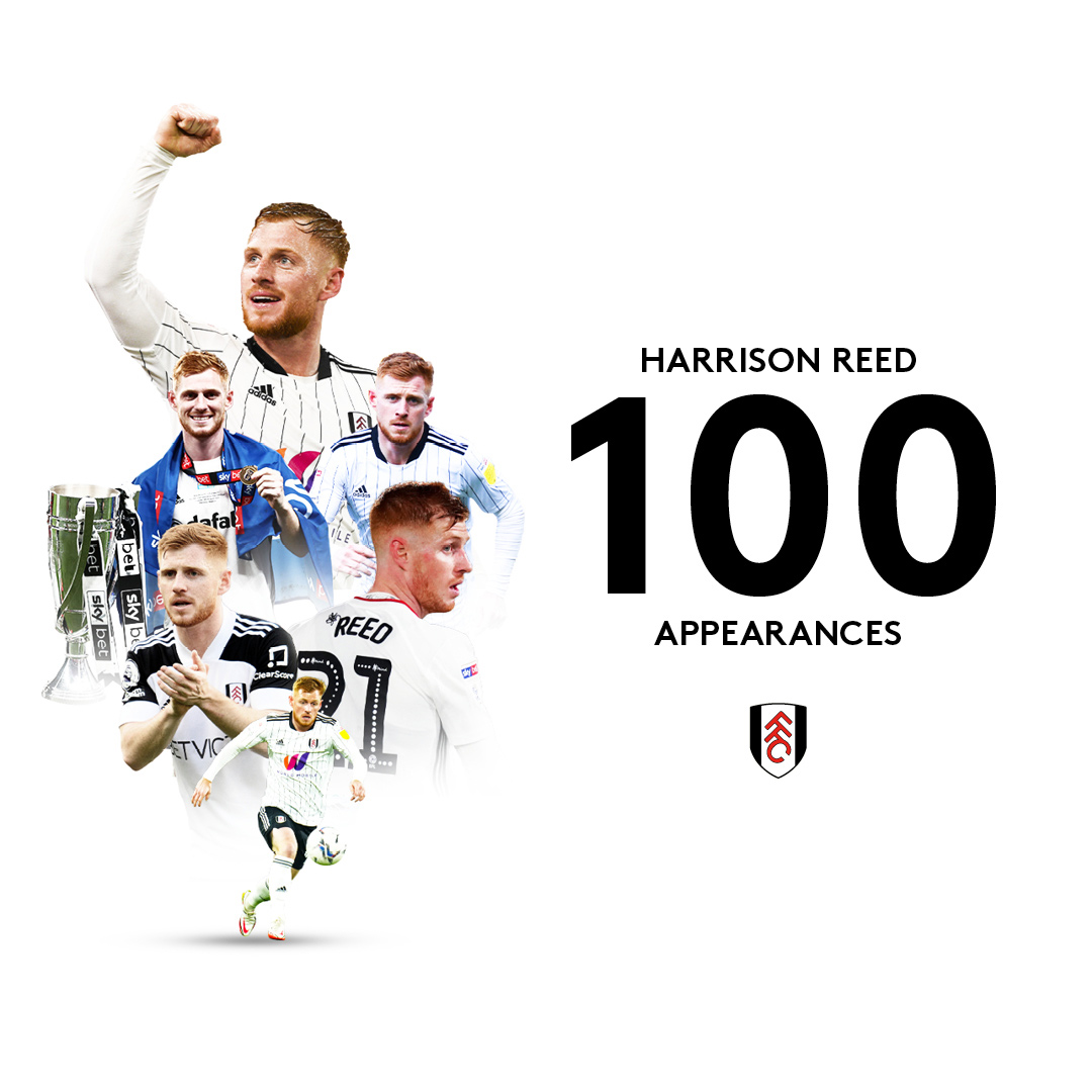 FulhamFC's tweet photo. Congrats, @HarrisonReed! 🎉

He joins the 100 club today! 💯

#BOUFUL https://t.co/7Koua8gOHu