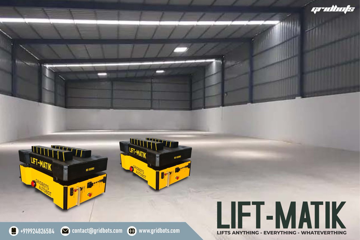 Gridbots's tweet photo. Anything - Everything - Whateverthing !
Lift it with Lift-Matik !

#amr #gridbots #pallettransporter #autonomousnavigation #selfdrivingrobots #automation https://t.co/Cze8vVEePg