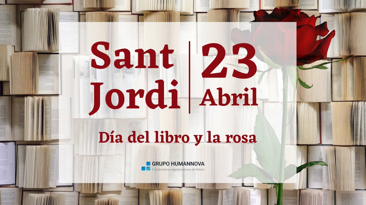 Humannova's tweet photo. ¡Buenos días y feliz Sant Jordi de parte de todo el equipo de @Humannova ! 🐉🌹📚 

¿Ya tenéis vuestros libros y rosas preparados? 📖💯

#RRHH #DíaDelLibro #SantJordi https://t.co/63QlviD8Wg