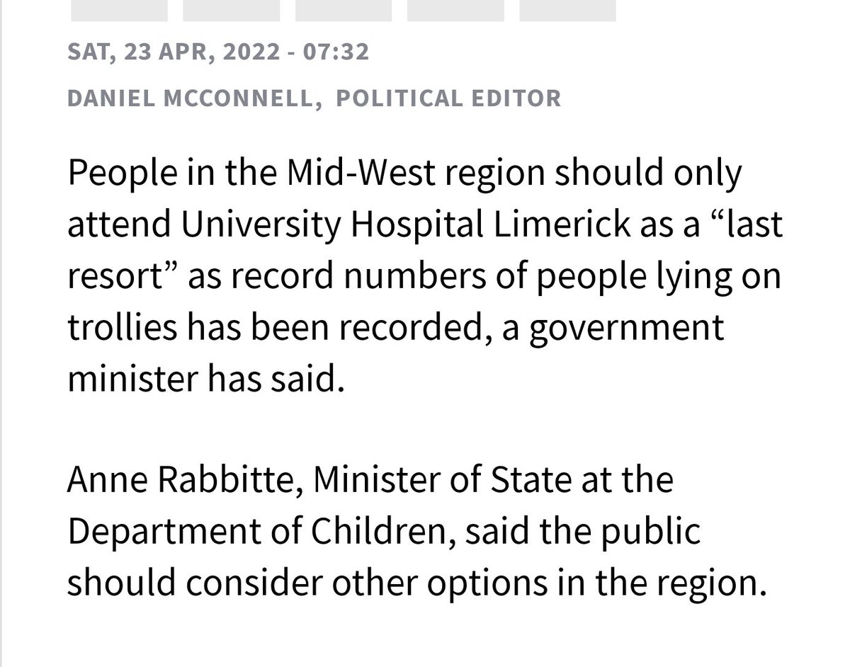 Having a heart attack in Limerick?
Call your hairdresser.

Might be having a stroke in Nenagh?
Your butcher can help.

Rigoring?
Pop into the local library.

Are we reduced to this?

Is Govt not ashamed to say this?
Absolute shambles. 
Dreadful for staff and patients.