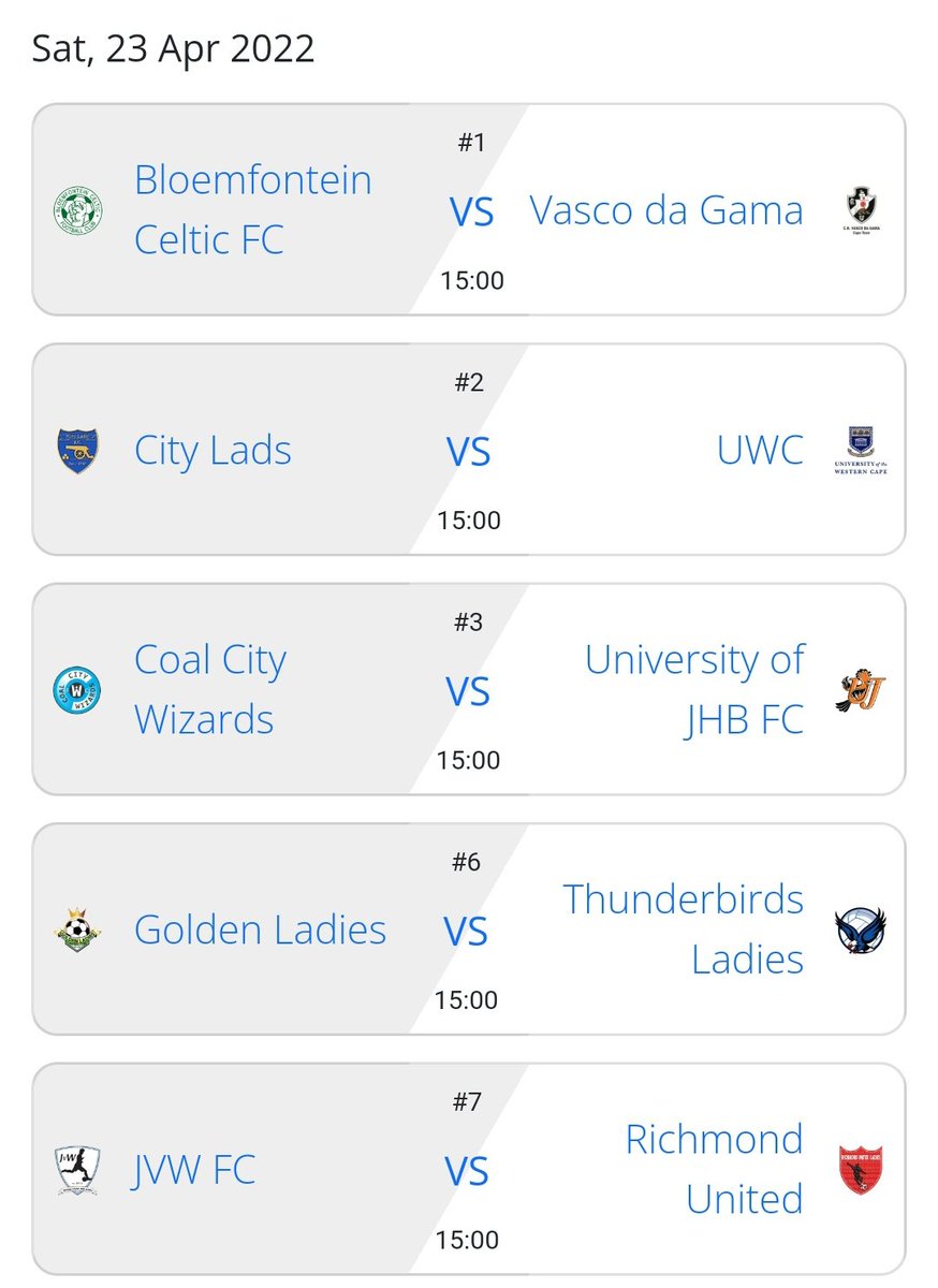 SAWomenFootball's tweet photo. THE HAS ACTION RETURNED! π£οΈ
The #HollywoodbetsSuperLeague 2022 Season kicks off today and here are the match fixture.
#SAWF https://t.co/RsSeP7GEvP