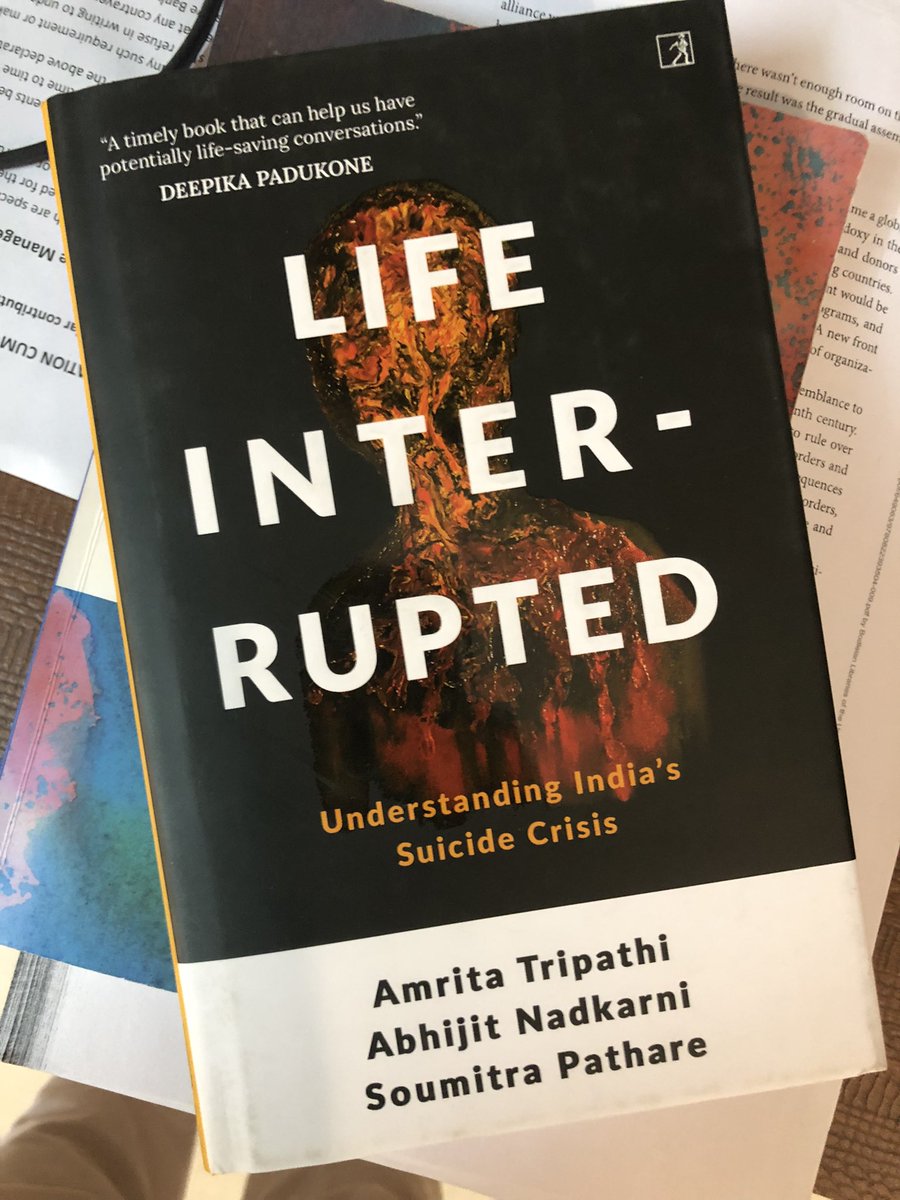 Finally got my hands on this. Looking forward to reading and working with colleagues to help solve the problem. Thanks for this effort @abhiloquacious @netshrink and Amrita Tripathi #suicide #mentalhealth #india