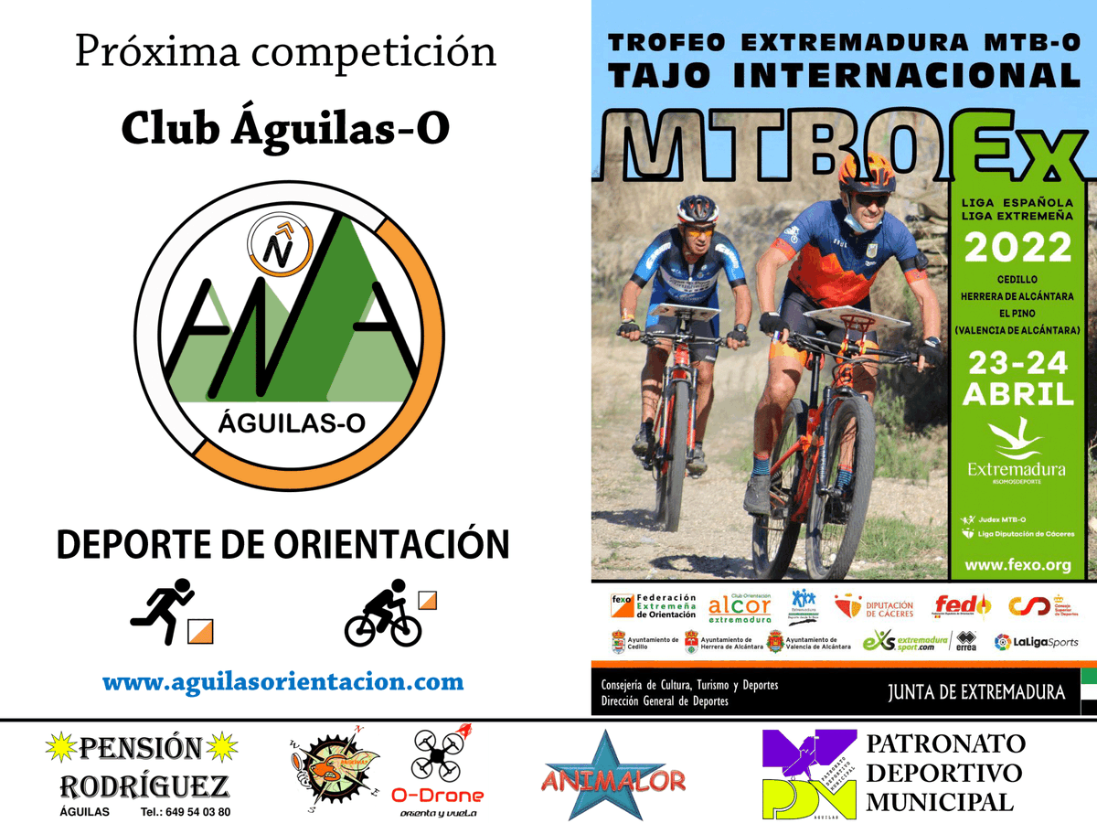 aguilasorienta's tweet photo. ๐ขยกSuerte a nuestros deportistas en el Trofeo Extremadura MTBO Tajo Internacional.!๐งญ๐บ๏ธ๐ตโโ๏ธ ยกVamos!๐ช๐
#aguilasorientacion #orientacionmurciana #LEMTBO #LEMTBO2022 #orienteering #MBTO #orientacion https://t.co/gZ0eaNAaL3