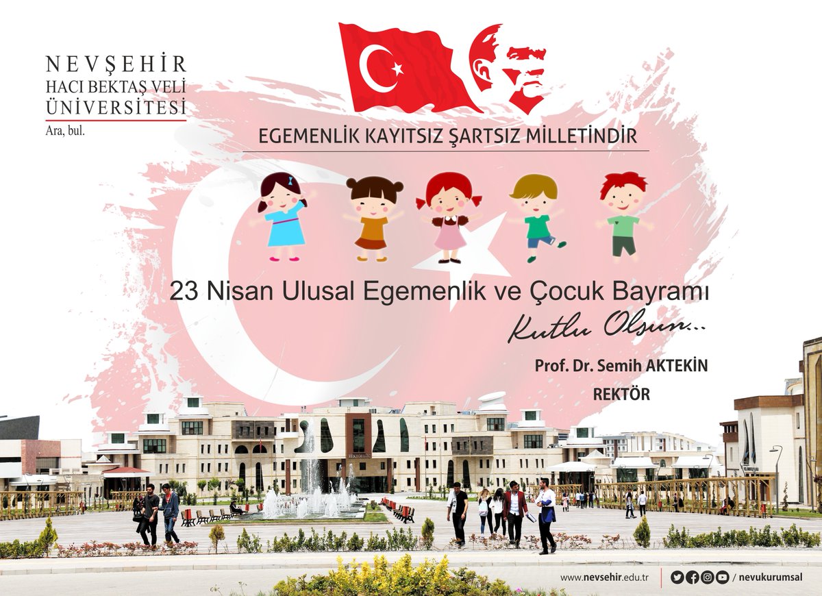 NEVÜ İİBF ailesi olarak TBMM'nin 102. yılında 23 Nisan Ulusal Egemenlik ve Çocuk Bayramımızı kutluyor, başta Gazi Mustafa Kemal Atatürk ve şehitlerimizi rahmetle anıyoruz.