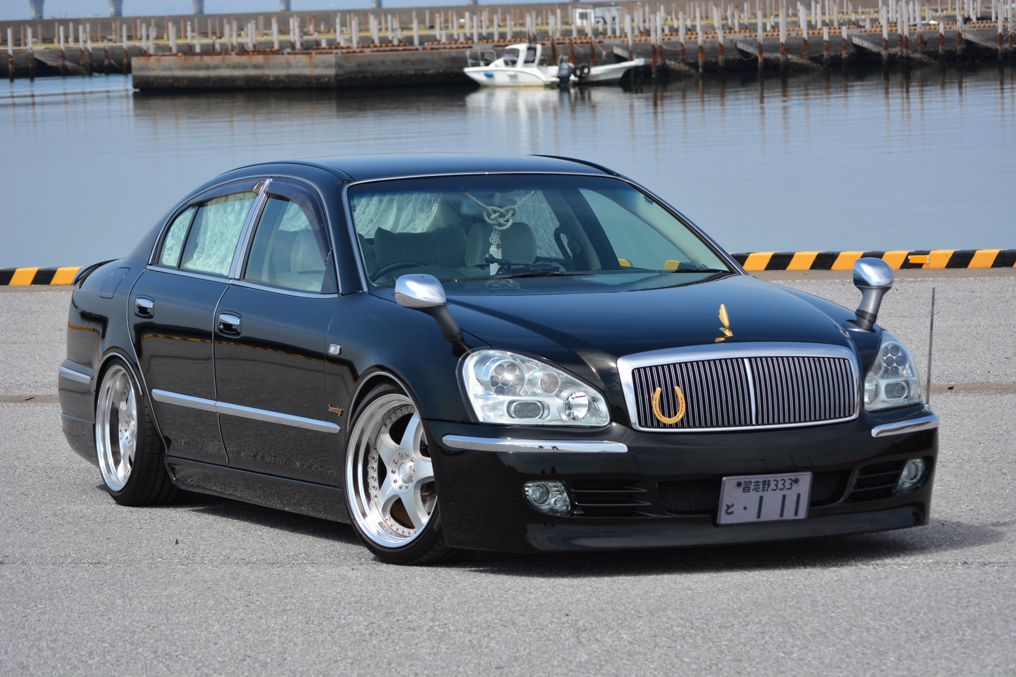 F50 シーマ、プレジデント後期インターグリーンウレタンスモーク塗装