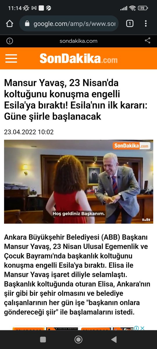 Sen çok güzel başkansın Elisa ve sen çok büyük başkansın <a href="/mansuryavas06/">Mansur Yavaş</a>
En güzel günler sizinle olsun çocuklar yaşasın 23 Nisan❤️