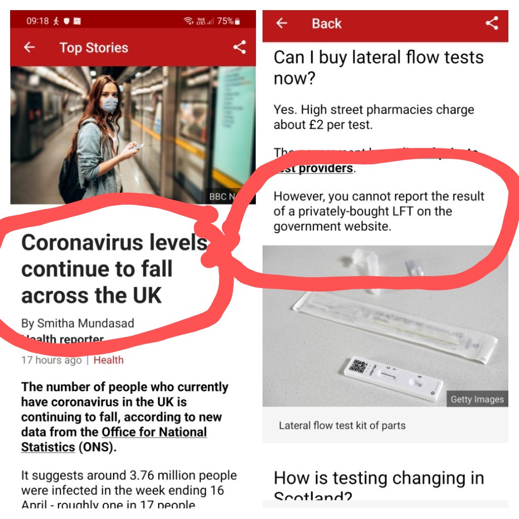 So you now have to buy tests and you can't report the result...maybe that's why levels appear to be reducing??!! #COVID19 #govuk #bbcnews