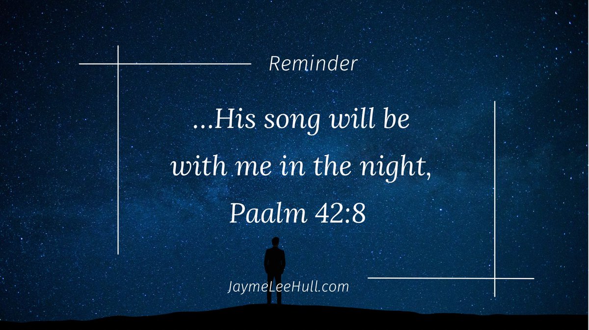 JaymeHull's tweet photo. And His song will be with me in the night, A prayer to the God of my life. Psa 42:8
Dear Lord, 
Thank you for your loving kindness all day long. Now as I sleep I know your song will be with me, protect me and will sing over me.

#nighttime #bibleverse #prayer #evening https://t.co/TmUzqPabpL