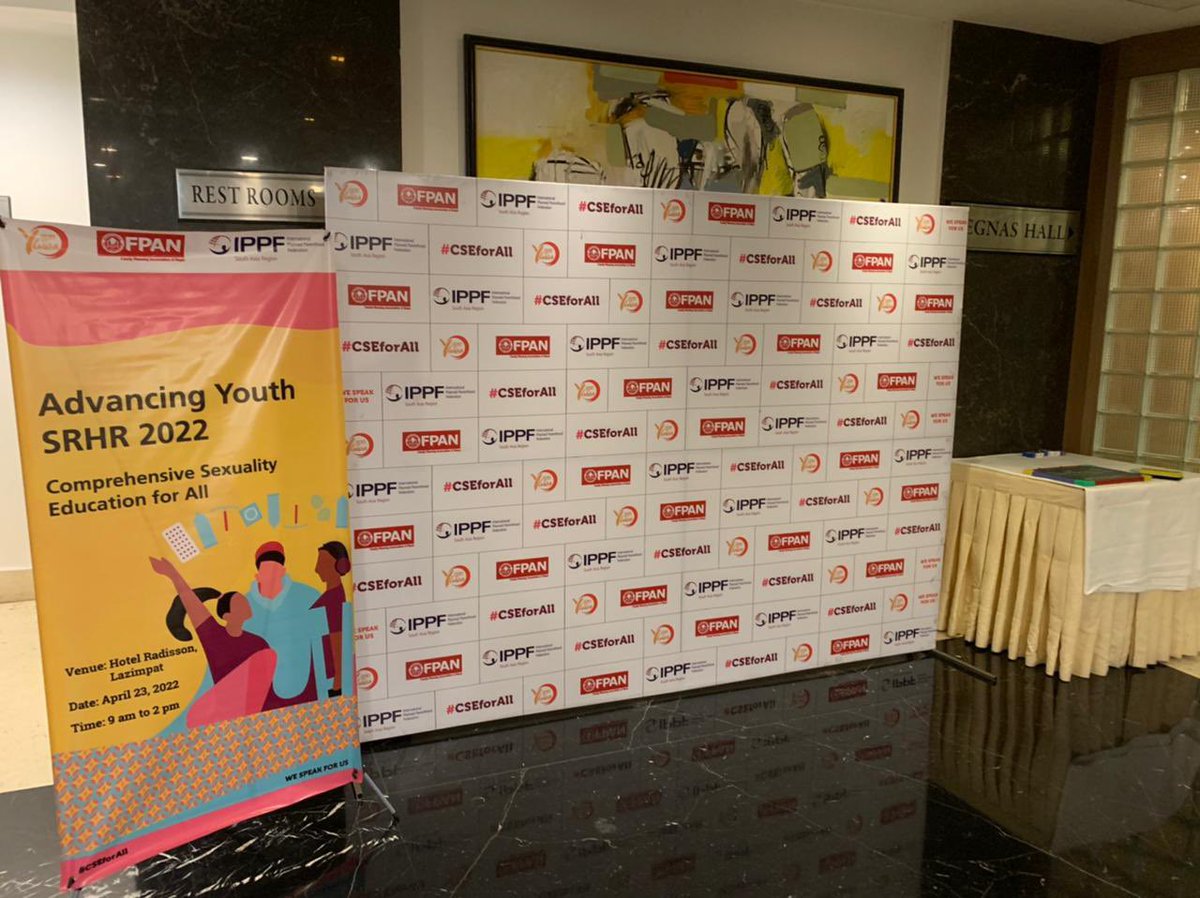 ippfsar's tweet photo. The stage is set for a full day of conversations and discussions on Comprehensive Sex-Ed here in Nepal. 

The first session of our youth-led conclave happening now - stay tuned! 

Hosted by : The Family Planning Association of Nepal together with YUWA Nepal. 
#CSEforall https://t.co/lCJQ6TEABL