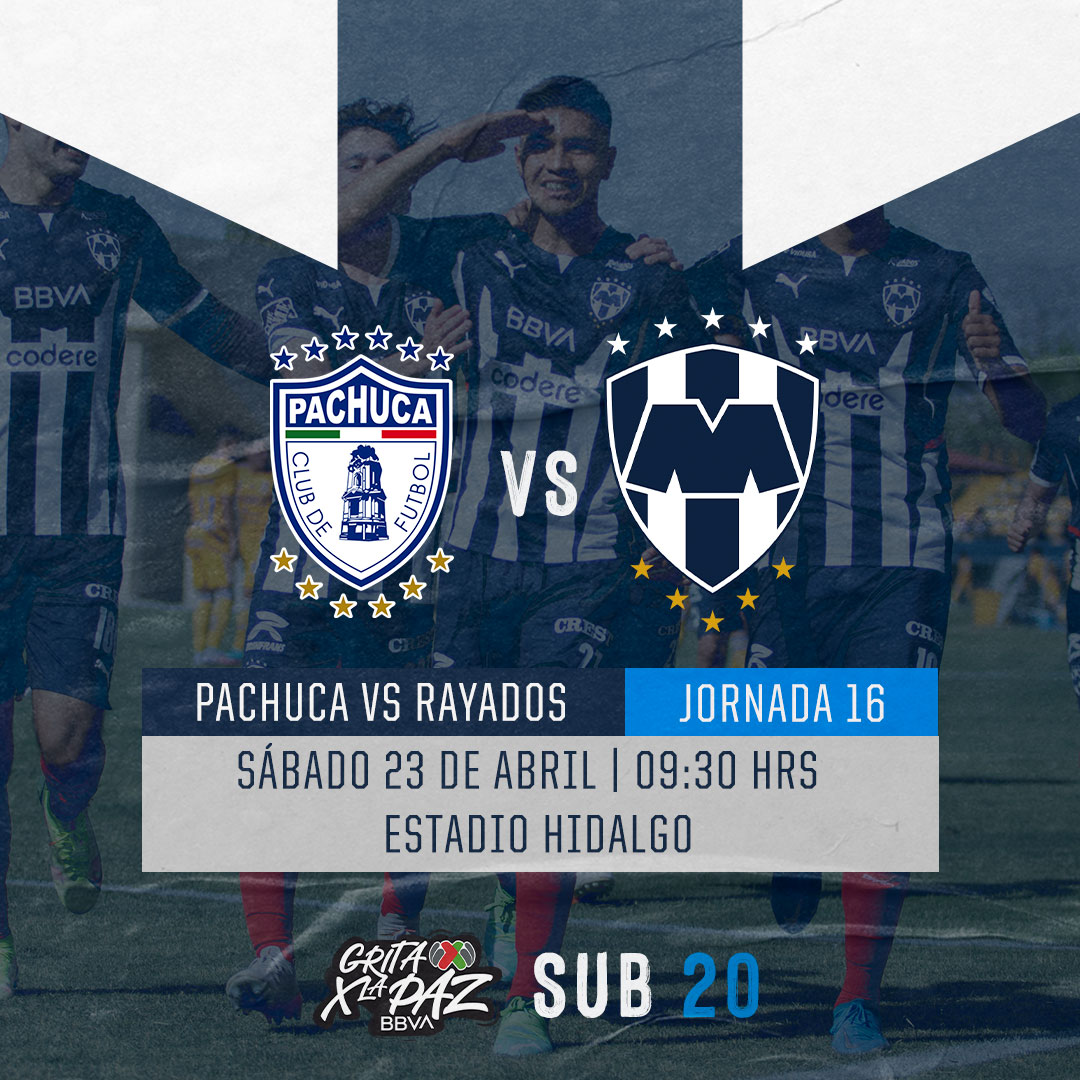Rayados's tweet photo. ⚽| #Sub20 | ¡Hoy hay futbol! ¡Hoy juega el Monterrey! Ⓜ️

𝗝𝗼𝗿𝗻𝗮𝗱𝗮 𝟭𝟲
⌚ 09:30 Hrs.
🆚 @Tuzos
🏟️ Estadio Hidalgo

#ArribaElMonterrey 🇫🇮 https://t.co/VSHaq95uTu