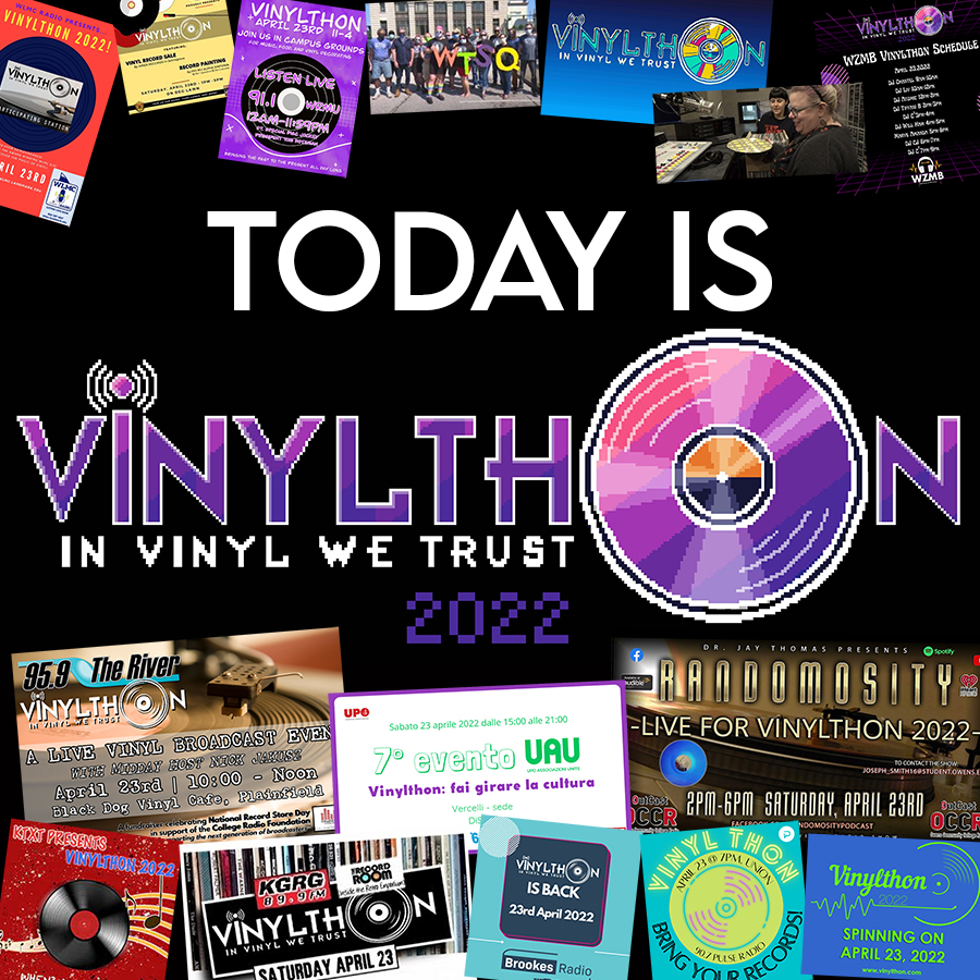 Today is Vinylthon! It's a fun event with a serious reason behind it: we are raising money for student scholarships to support the next generation of radio stars! Please donate what you can and enjoy today! #invinylwetrust #vinylthon vinylthon.com/donate