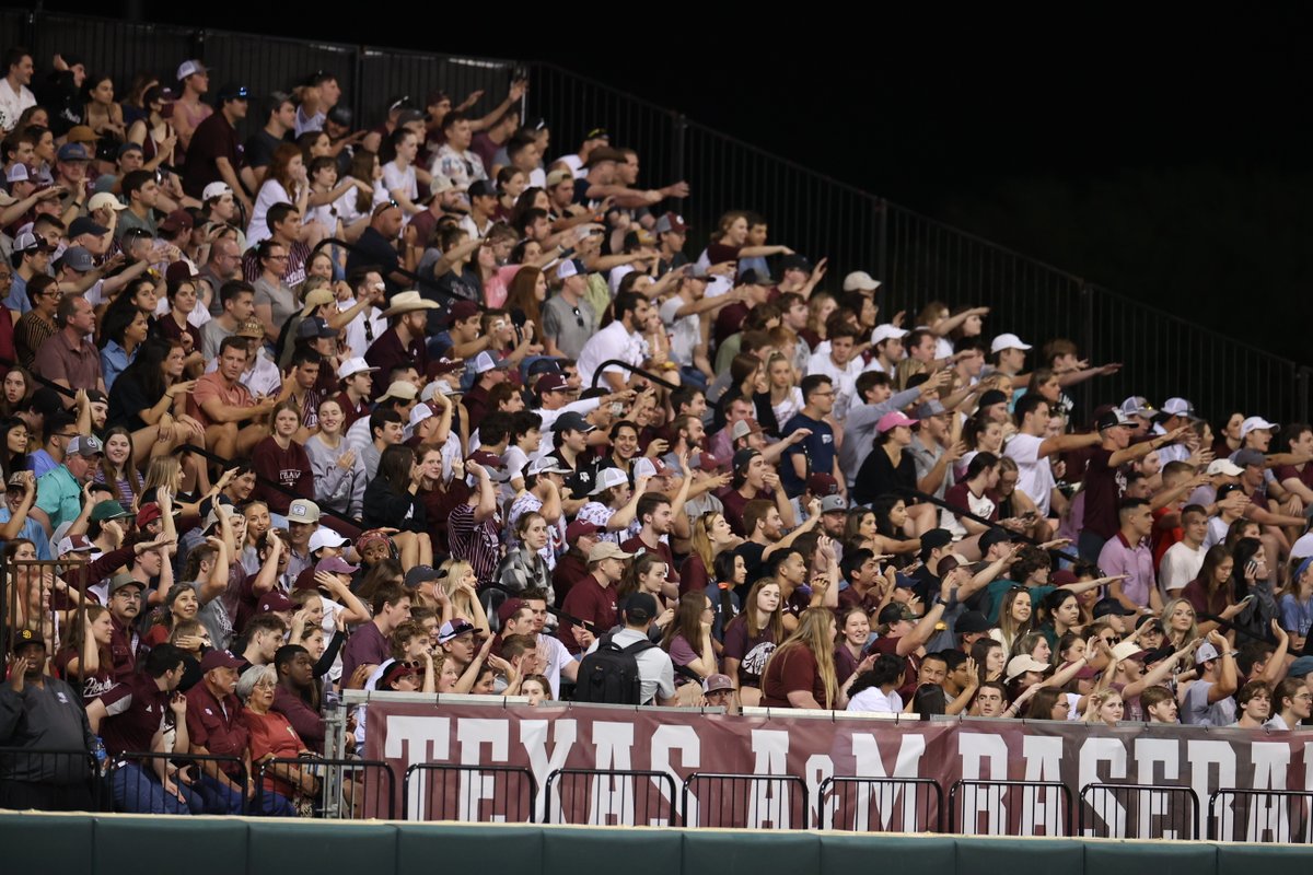 AggieBaseball's tweet photo. The 12th Man was ⚡️electric⚡️ tonight!

6⃣,9⃣7⃣2⃣ strong!

#whoopcity #gigem https://t.co/sDF220cpzL