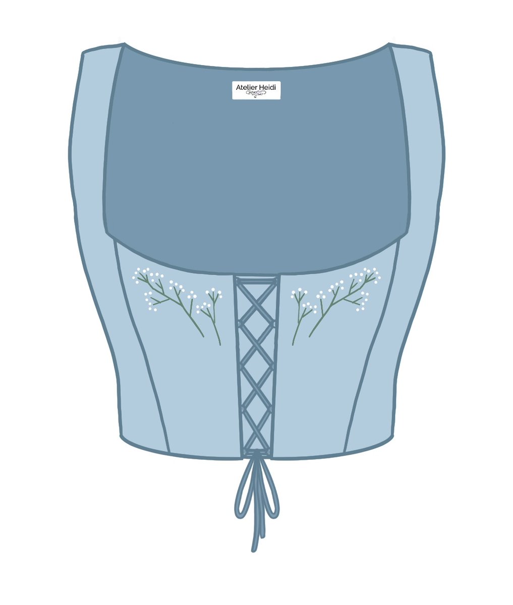 AtelierHeidi's tweet image. I&apos;m resolved to make more advanced garments in-house, since outsourcing is so expensive and slow. Here&apos;s the start of a new sewing pattern, and a sketch of my idea.