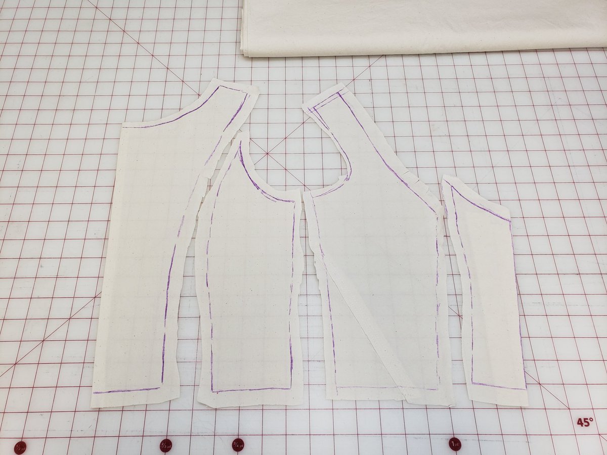 AtelierHeidi's tweet image. I&apos;m resolved to make more advanced garments in-house, since outsourcing is so expensive and slow. Here&apos;s the start of a new sewing pattern, and a sketch of my idea.